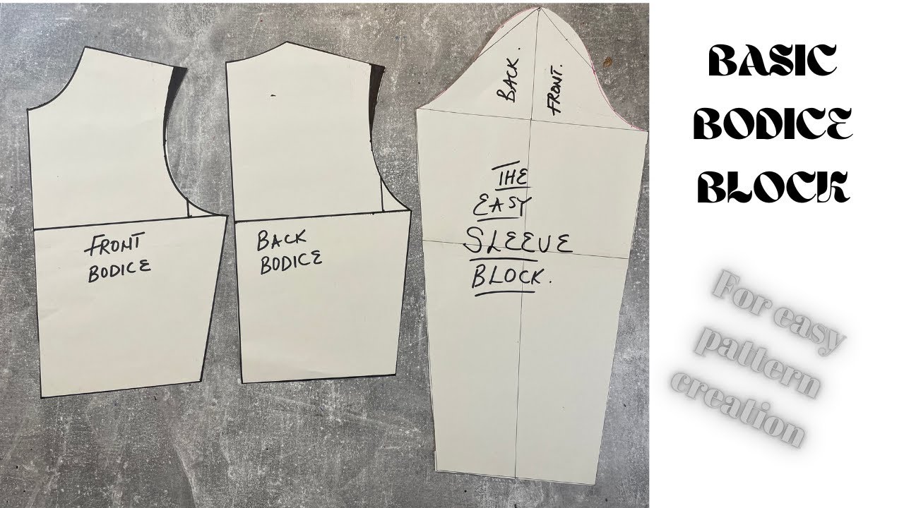 BASIC BODICE BLOCK. NO DART EASY MAKING BLOCK. FOUNDATIONAL BLOCK.