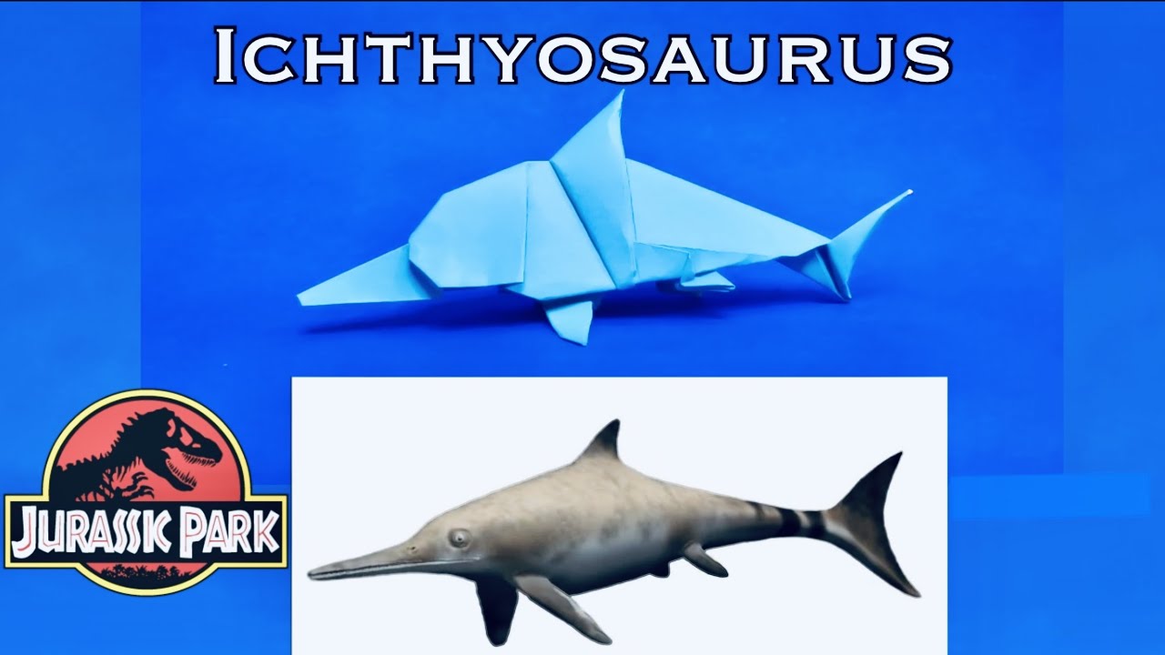 How to make origami dinosaur ichthyosaurus tutorial