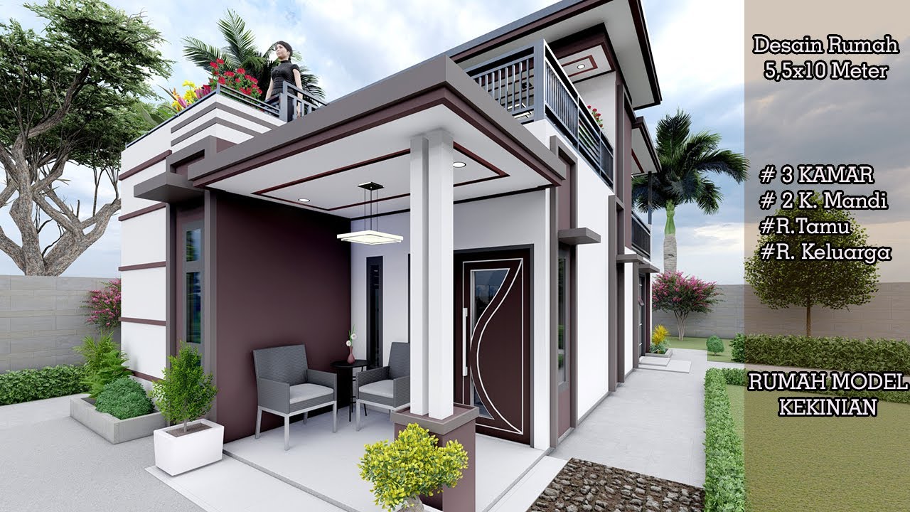 Rumah Lahan Kecil ini Disukai Banyak Orang | Rumah 5,5 x 10 meter dengan 3 Kamar