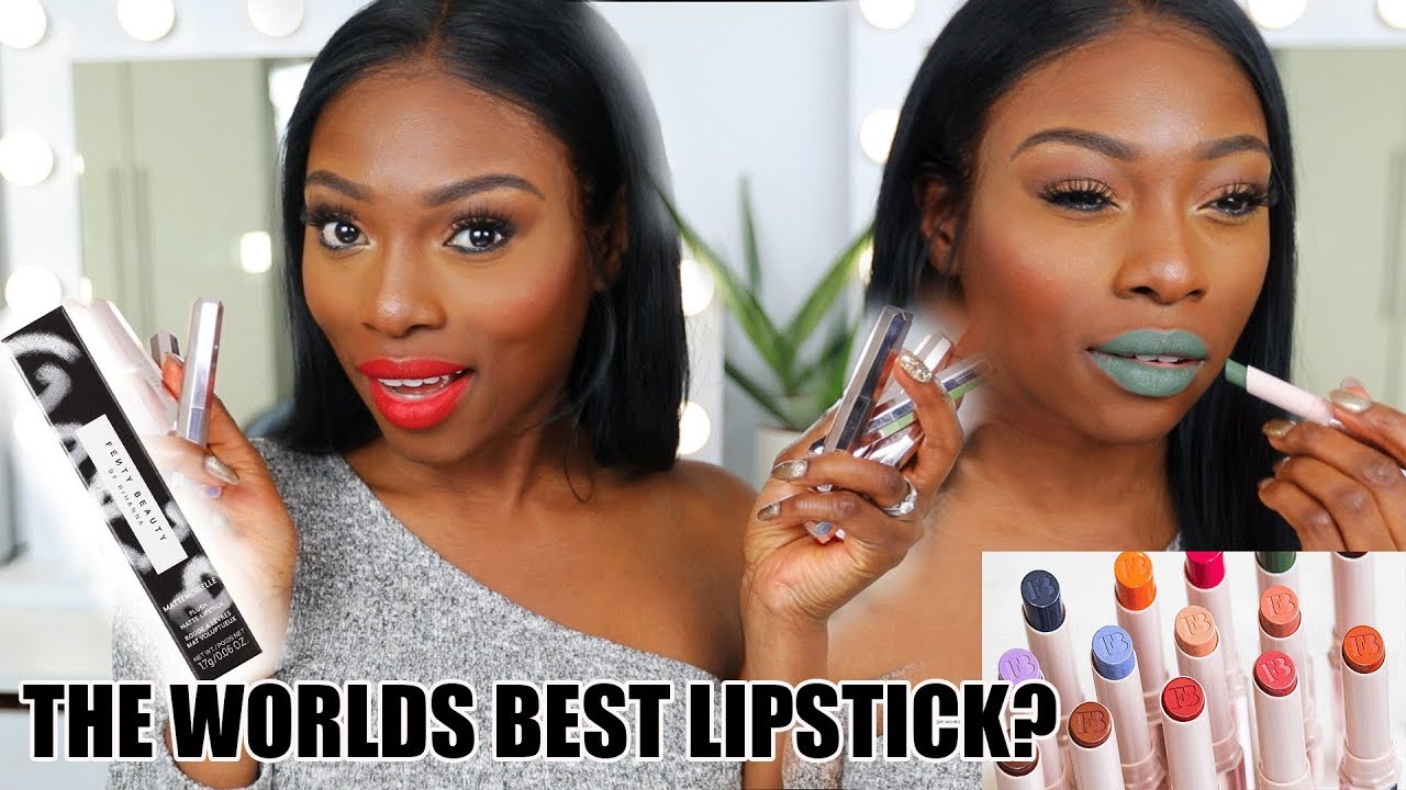 TRYING ALL THE NEW FENTY BEAUTY MATTE LIPSTICKS, ARE THESE THE WORLDS BEST LIPSTICK?