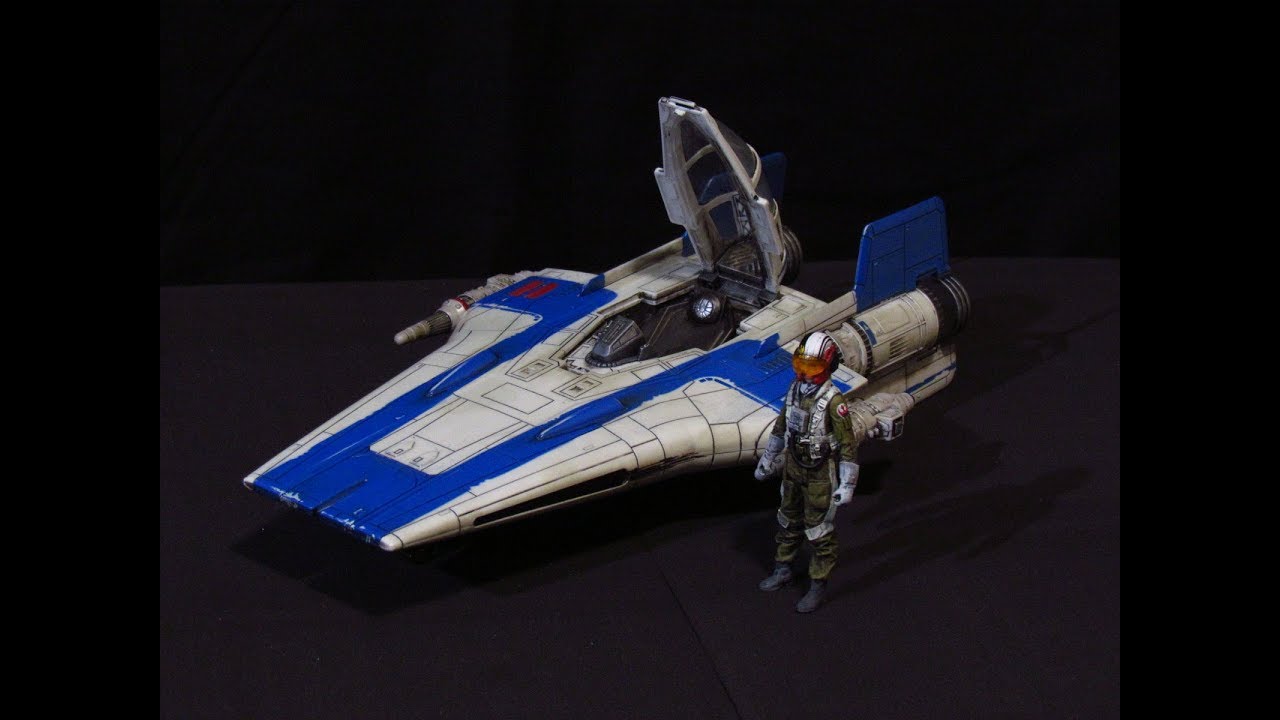 WEATHERED HASBRO RESISTANCE A-WING FIGHTER