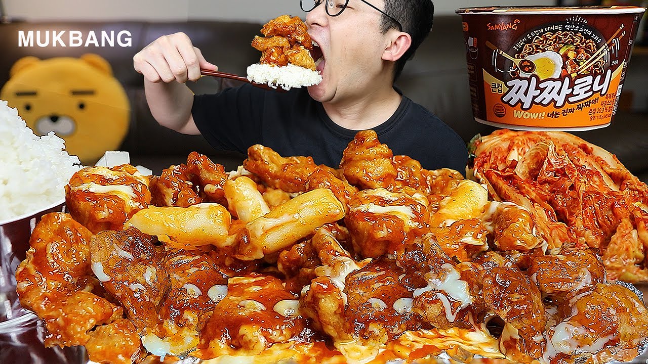 ASMR MUKBANGㅣKOREAN  SWEET FRIED CHICKEN & Black bean noodlesㅣEATING SHOW