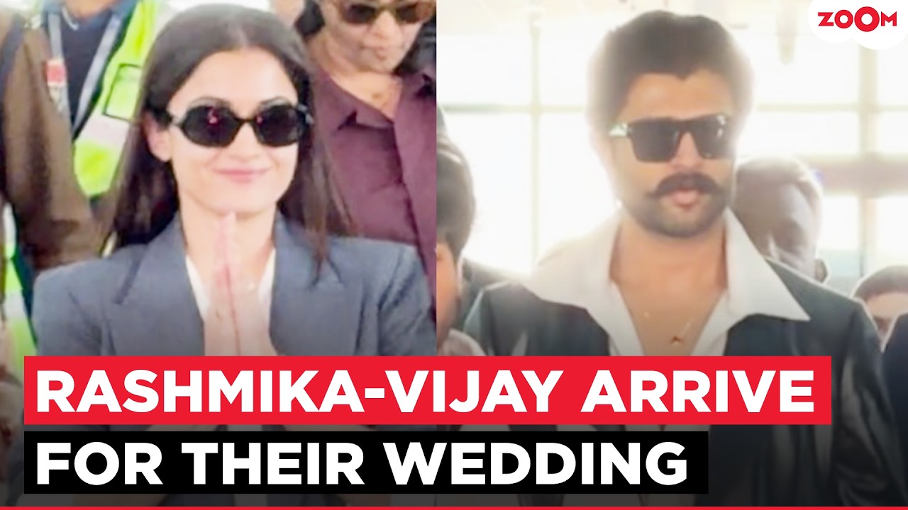 Rashmika Mandanna & Vijay Deverakonda ARRIVE in Udaipur ahead of their wedding | FULL VIDEO