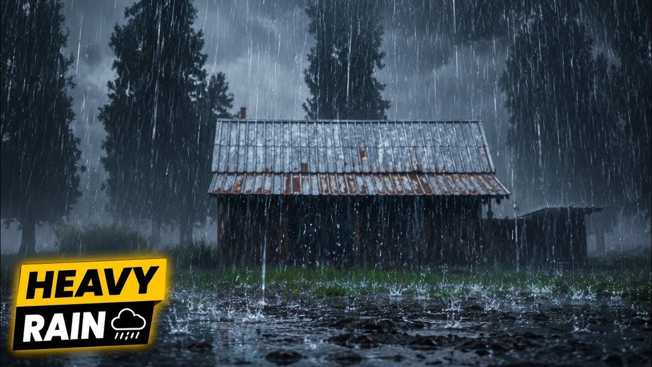 Heavy Rain on Tin Roof | Relaxing Rain for Deep Sleep & Stress Relief)