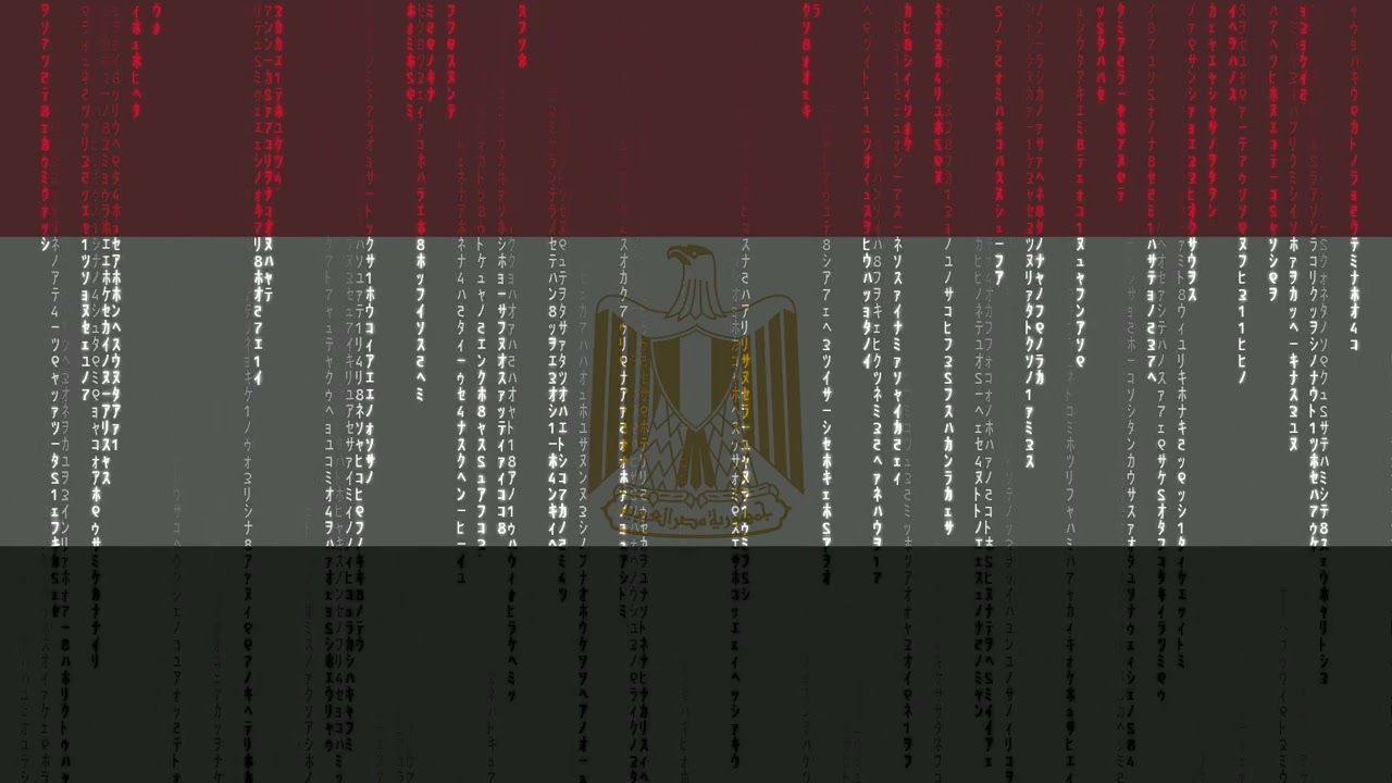Egypt Flag Matrix Rain Style Digital Stock Illustration | Motion background | Screen Saver