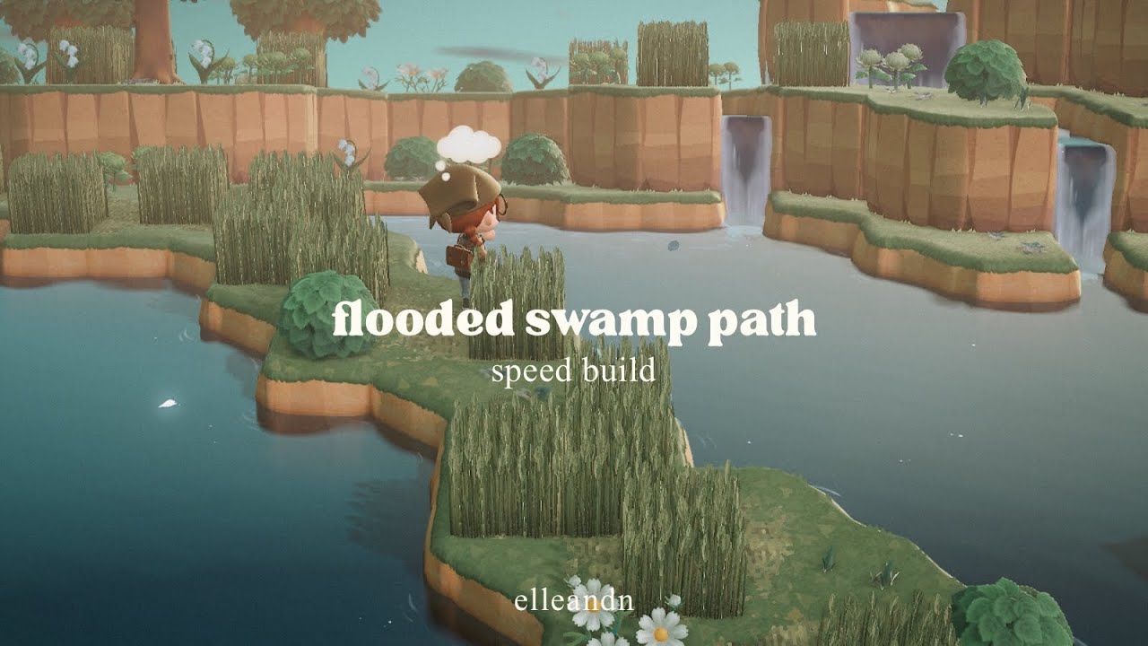 flooded swamp path🌾animal crossing new horizons speed build