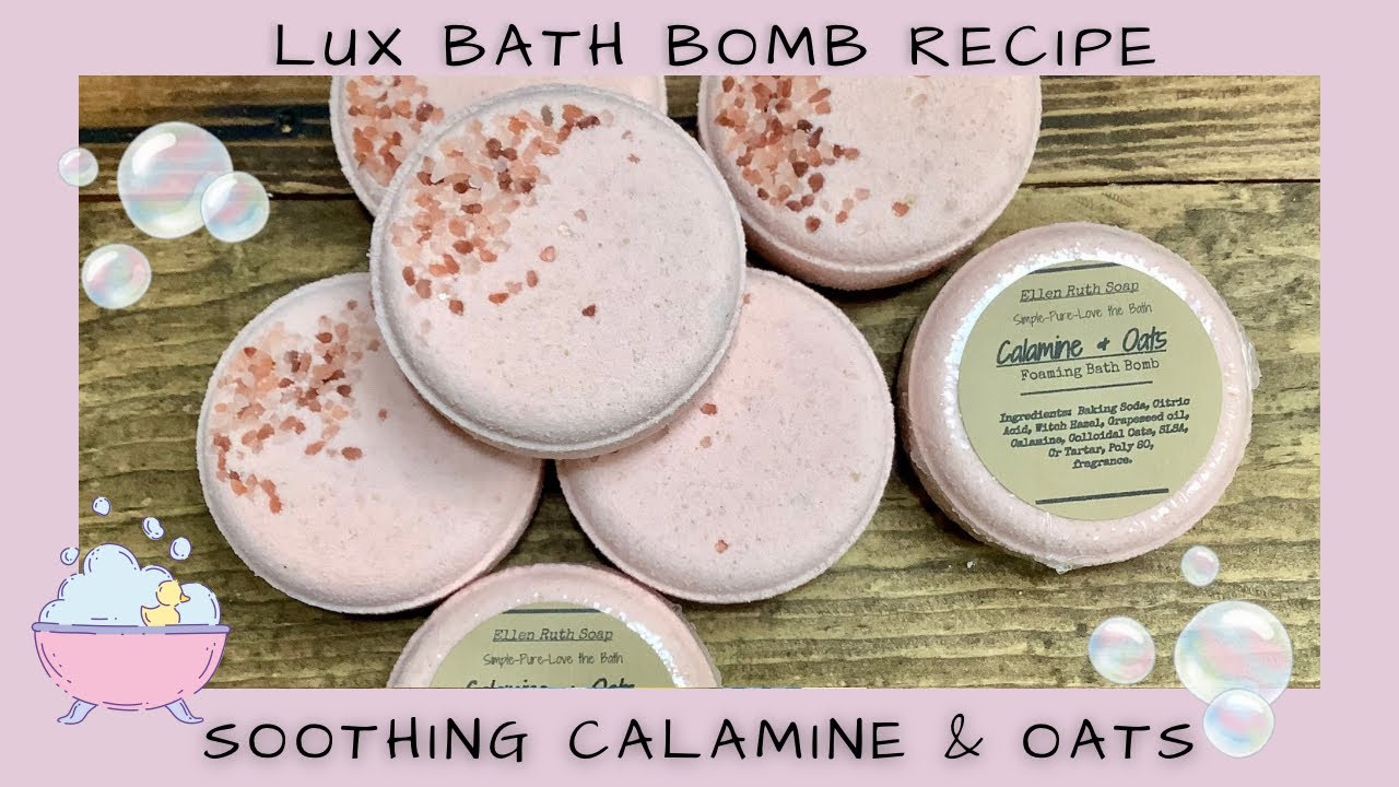 Recipe - How to Make Soothing CALAMINE & OATS Foaming Bath Bombs | Ellen Ruth Soap
