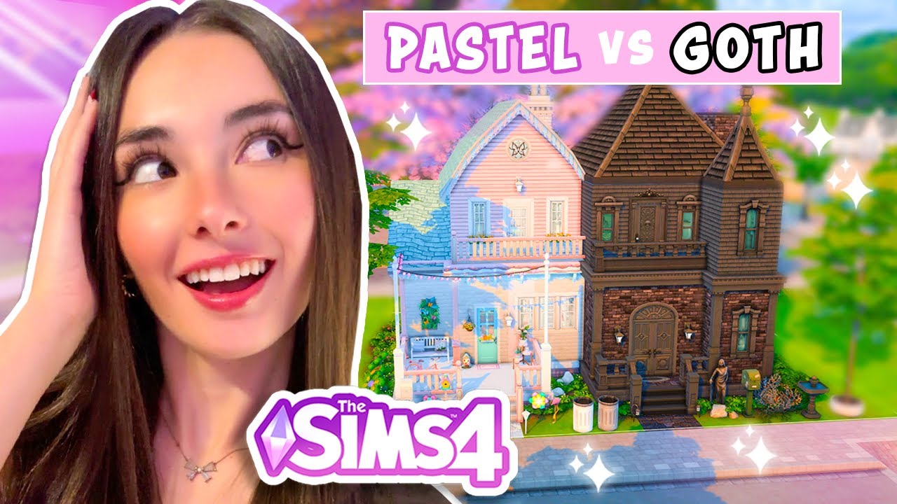 Building OPPOSITE AESTHETIC Townhouses in The Sims 4! | Pastel vs Goth