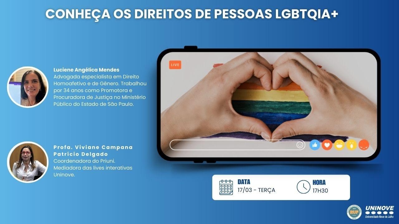 UNINOVE LIVE - CONHEÇA OS DIREITOS DE PESSOAS LGBTQIA+