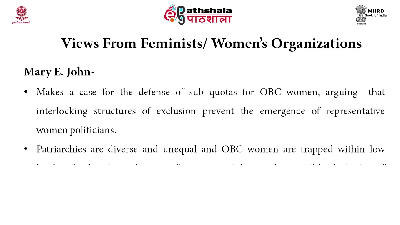 Debate on Quota within Quota