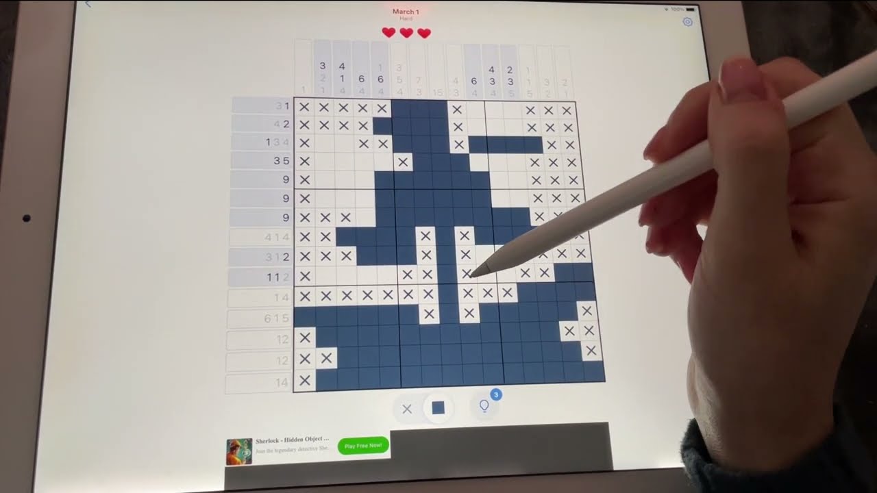 ASMR - Let's solve a few nonograms together - Close Whispering - Some Mouth Sounds & Counting