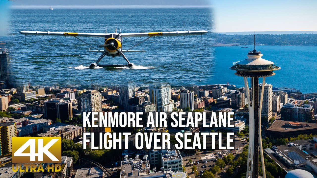 Полет на гидросамолете Kenmore Air над центром Сиэтла