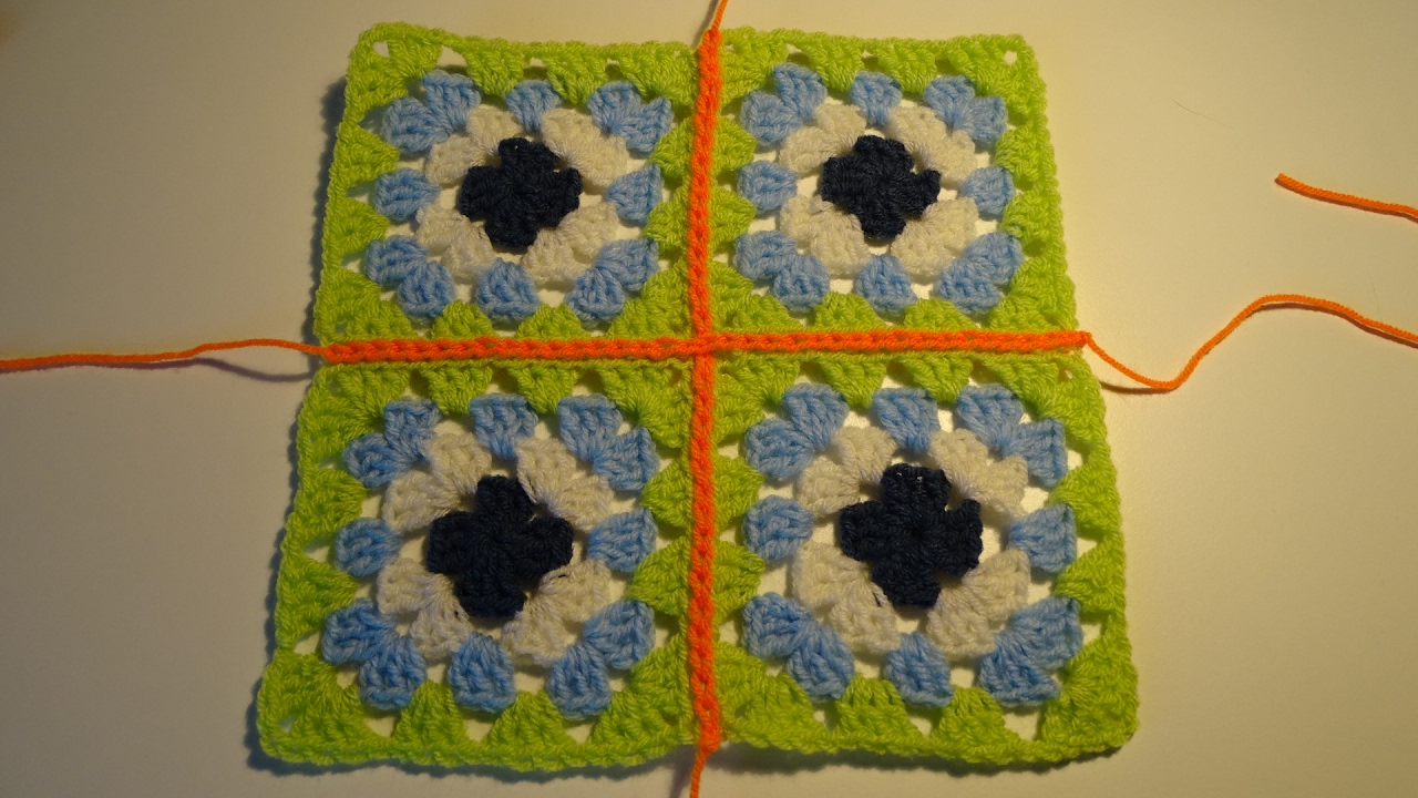 Granny Square aan elkaar haken