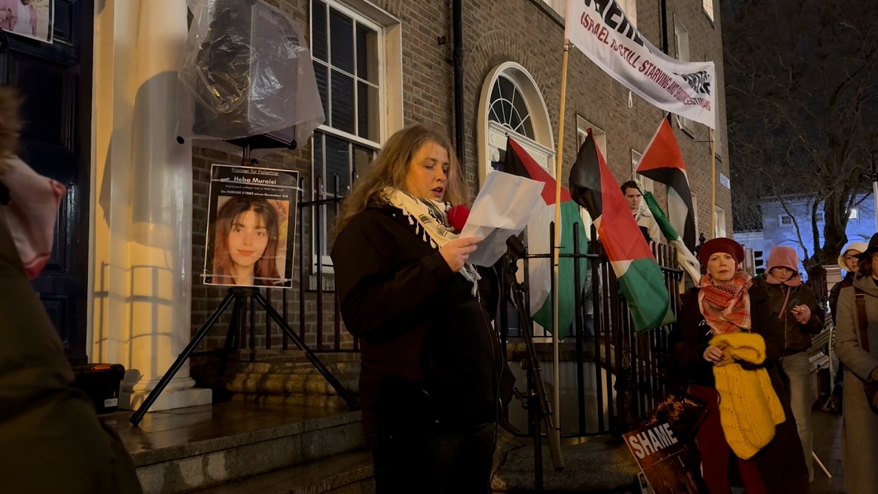 Protest at the Dáil in Dublin in support the UK Palestine hunger strikers