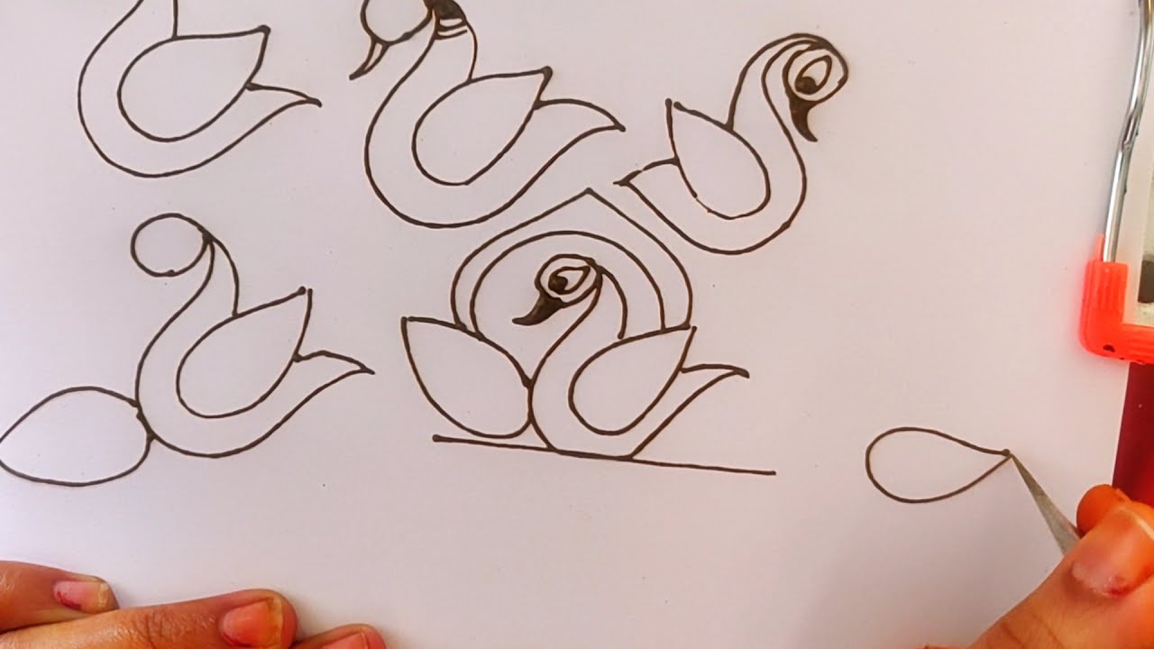 Learn Basic Peacock shape - मेहंदी मे मोर बनाना सीखे
