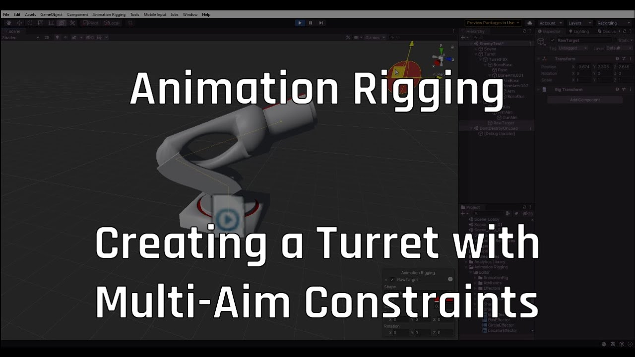 Turret Aiming with Animation Rigging Multi-Aim Constraints
