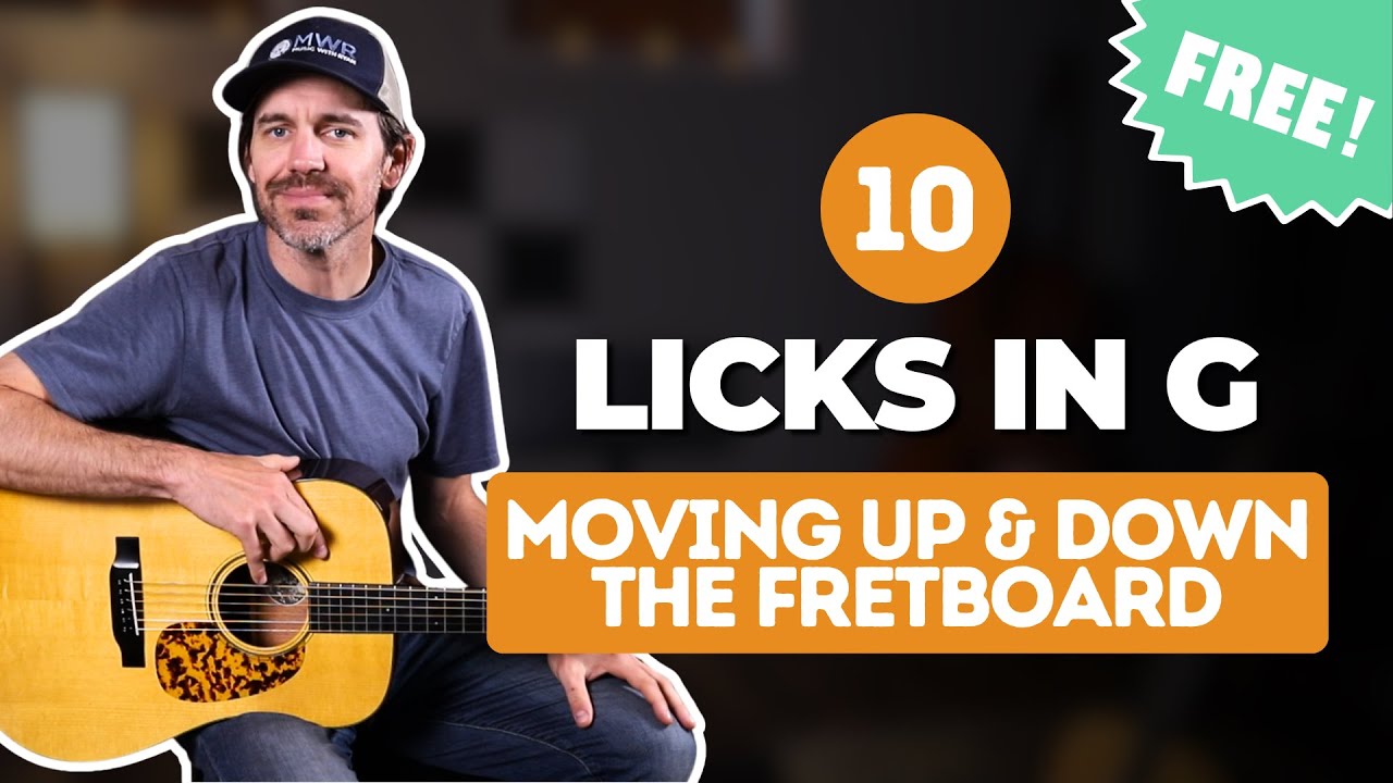 10 Licks in G - Moving Up and Down The Fretboard!