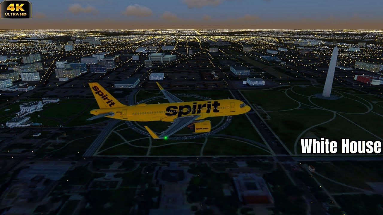New A320neo full Gameplay | Landing at Reagan National Airport Over White House