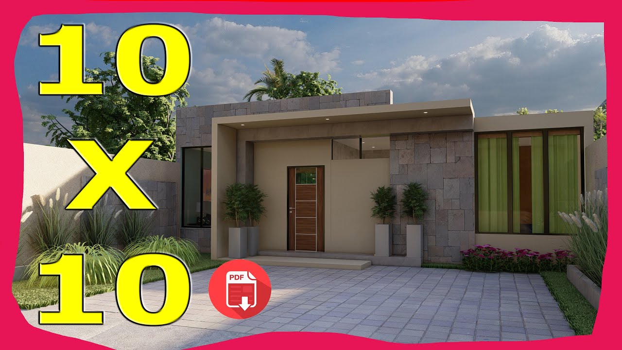 Casa 10x10 metros UN Piso con 3 Recamaras (Fachadas de Casas Modernas)