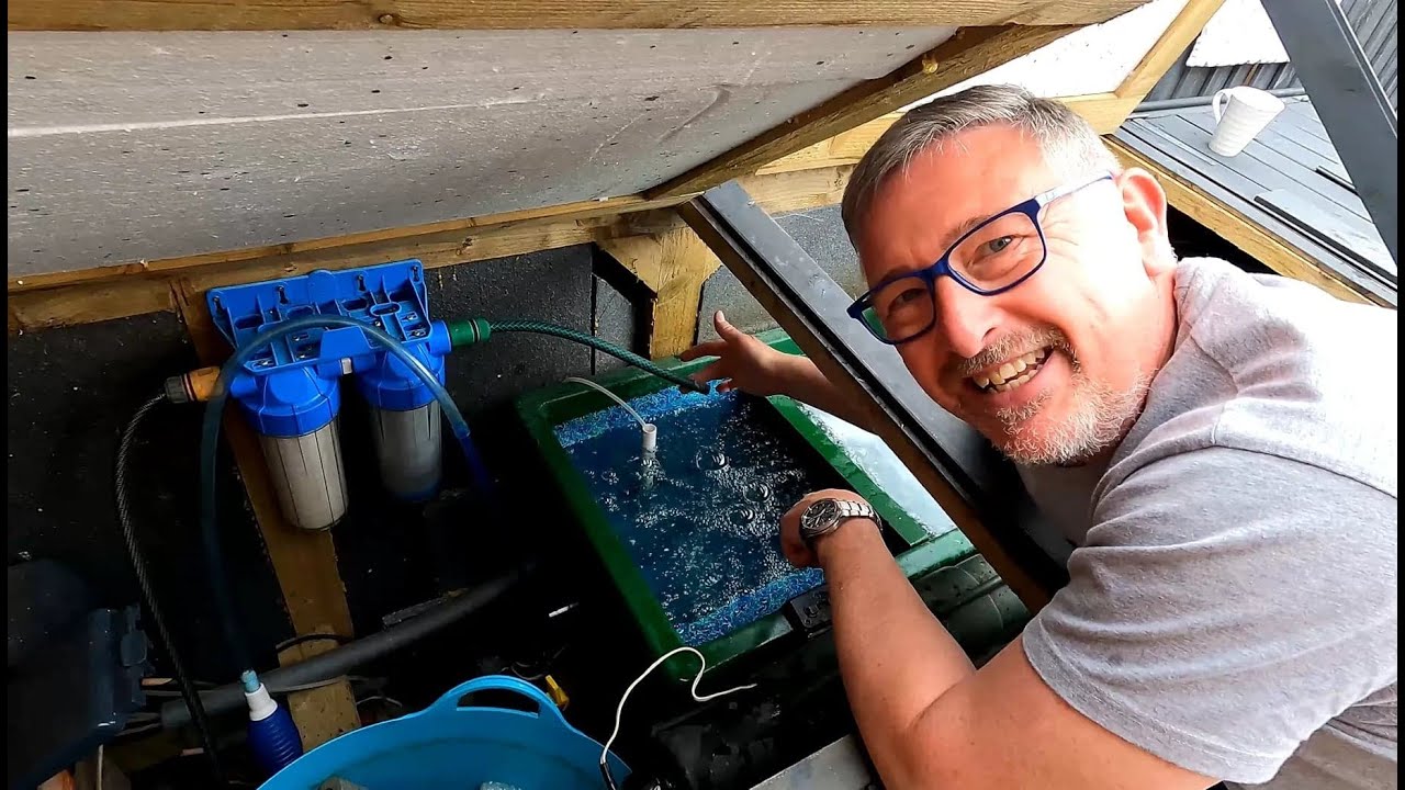 KOI FISH POND*HOW TO CUT JAP MATTING THE EASY WAY👍😉BUILD YOUR OWN CHEAPER AIR SYSTEM BLOWER😉***