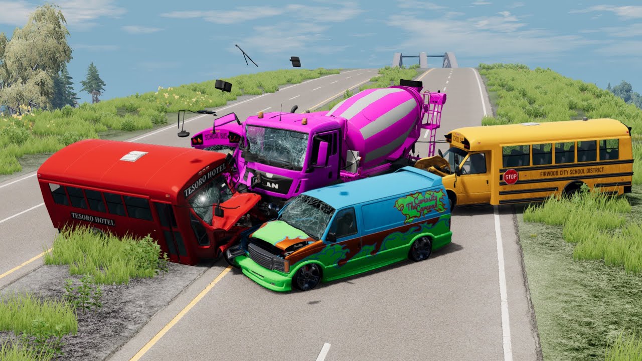 Colorful Cars Crash Madness &ndash; BeamNG Drive Extreme Gameplay!