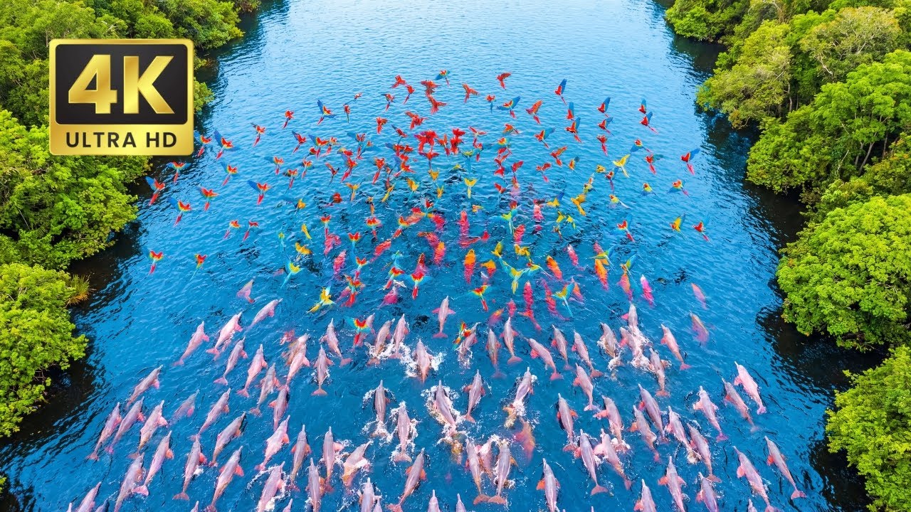 Relaxing Steps In The Amazon | THE RIVER'S PULSE : The Macaw's Festival & The Pink Dolphin's Dance