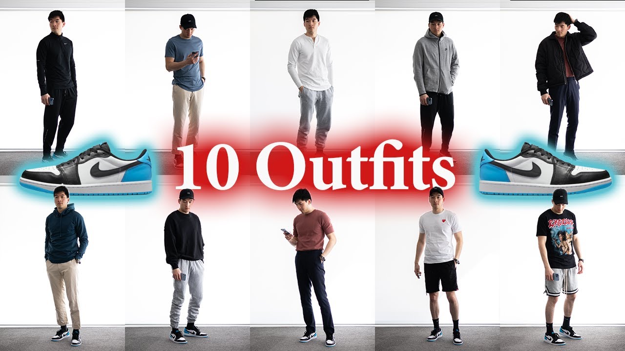 How to style - Air Jordan 1 Low 'UNC' (Black Dark Powder Blue) 10 Outfit Ideas!