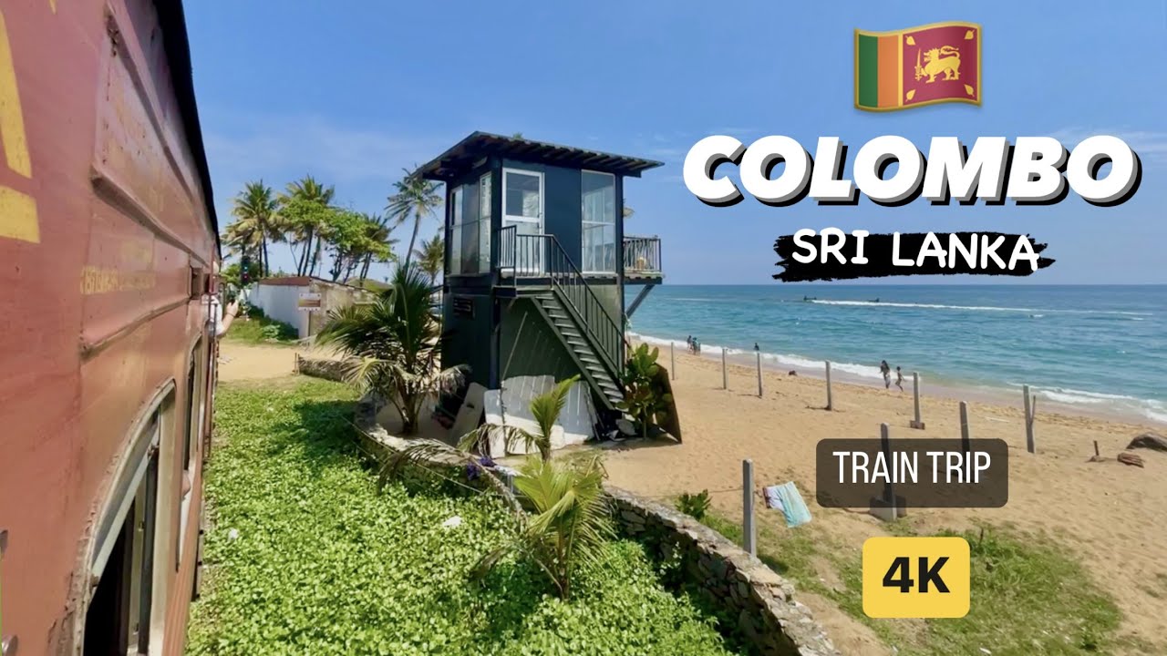 UNIQUE SRI-LANKAN TRAIN, KALUTARA TO COLOMBO TRAIN TRIP, SRI-LANKA, 4K, UHD, 60 FPS
