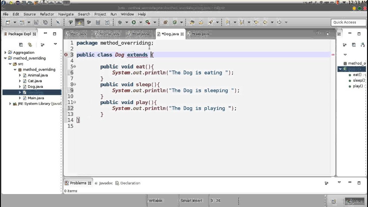 116 Java Method overriding public private مثال عن الخاص والعام