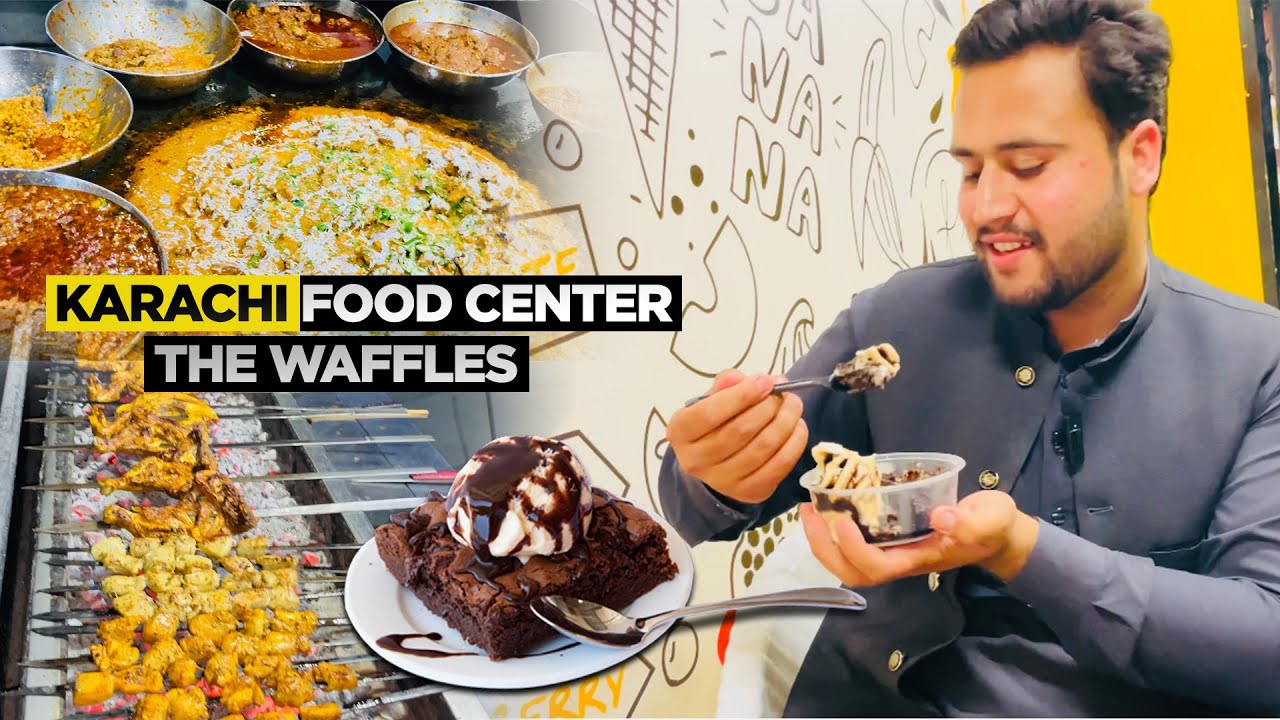 Karachi Food Center Attock,Malai Boti karahi,Pratha Rolls,Waffles,Brownie with icecream,@foodienoor