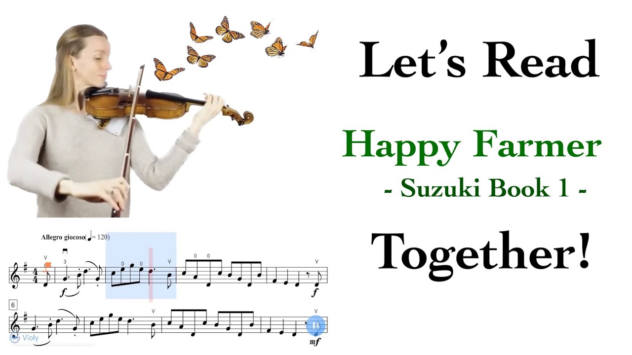Happy Farmer with Synchronized Sheet Music