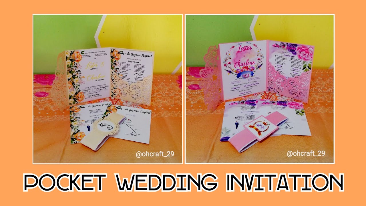 How to make Pocket Wedding Invitation using cutting die machine | DIY Invitation