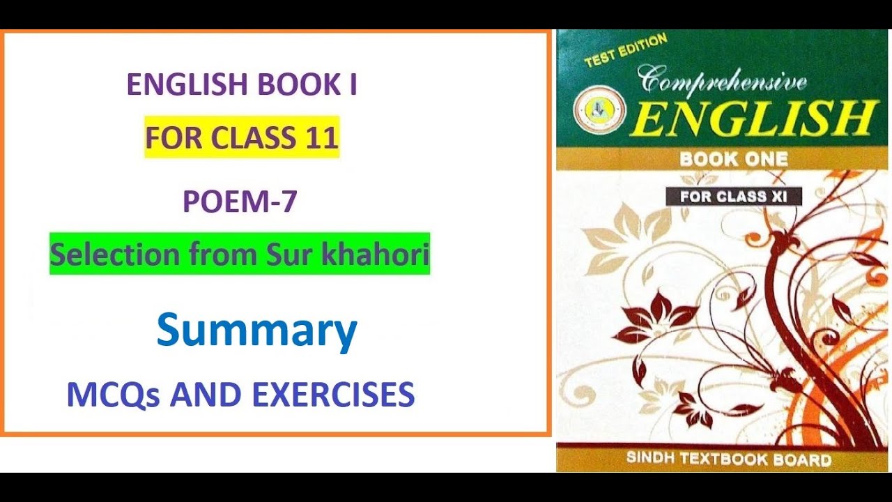 Sur Khahori | Poem 7 | Question Answers | Exercises |summary | 11 Class New English Book