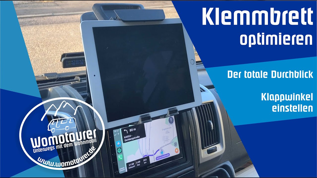 Klemmbrett optimieren. Volle Sicht aufs Navi/Radio