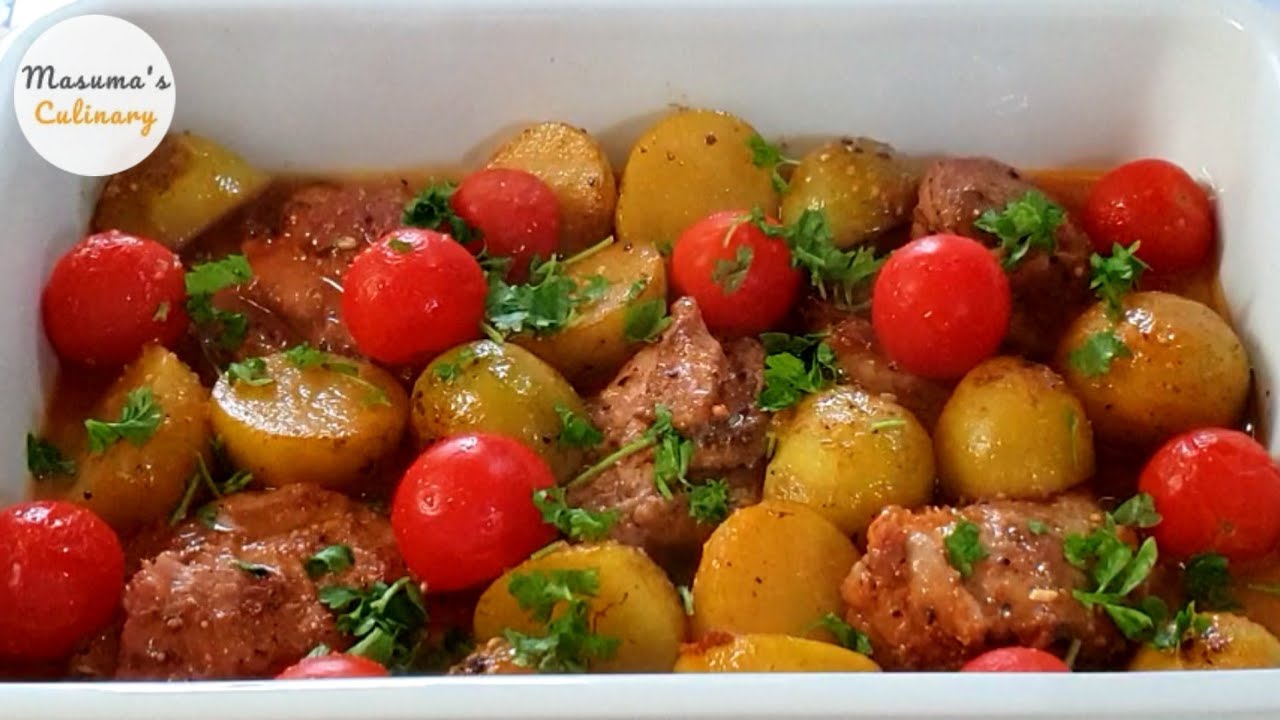 Baked Chicken & Potatoes in Honey Mustard Sauce: Healthy Dinner Ideas by Masuma's Culinary