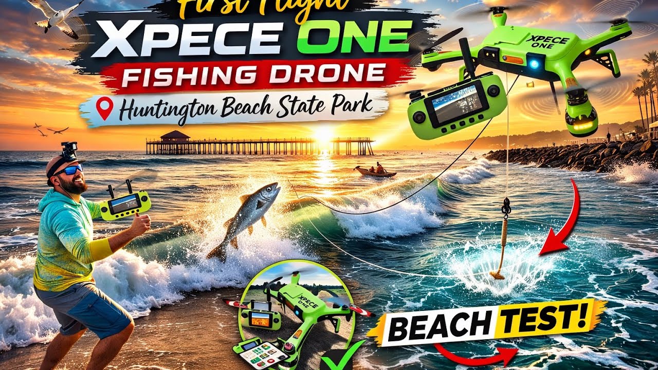 Xpece One Fishing Drone First Flight at Huntington Beach State Park, SC, So easy anyone can do it!