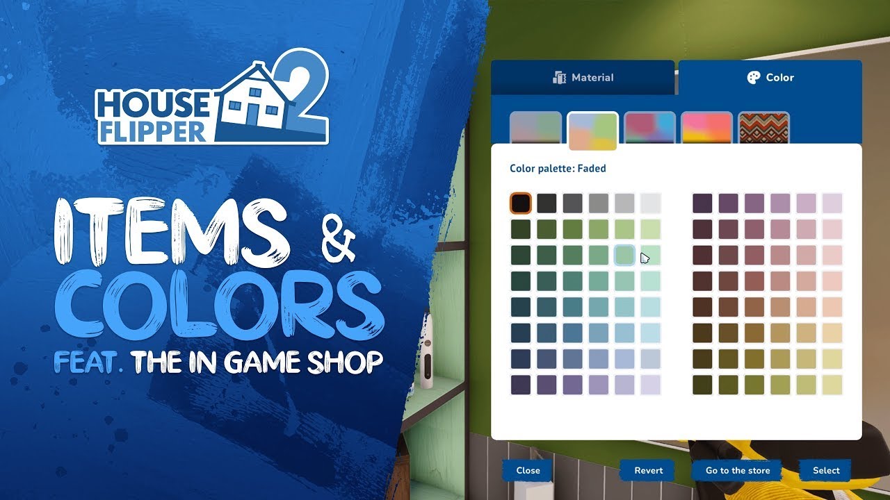 Items and Colors - The in-game shop of House Flipper 2