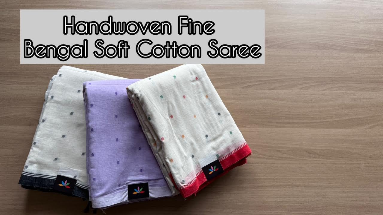 Handspun and Handwoven Bengal Soft Cotton Sarees | Shop on www.fabk.in | WhatsApp : 7338872202