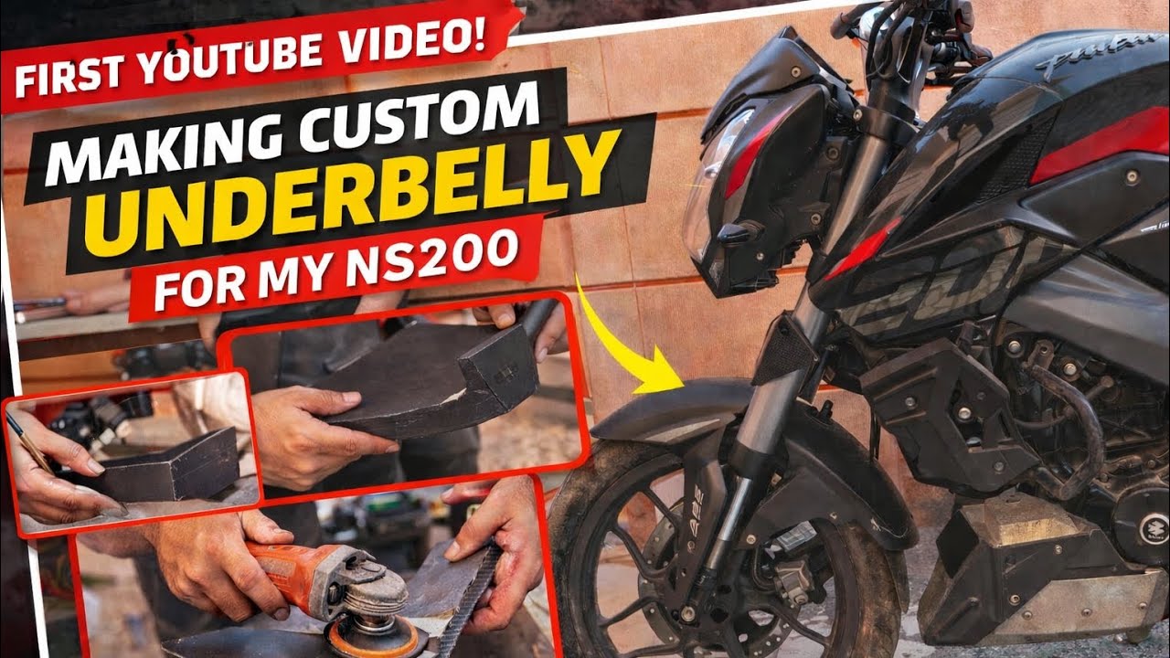 Crafting own underbelly for my NS200 🐉.          First video #1video #underbelly #ns200 #crafting 