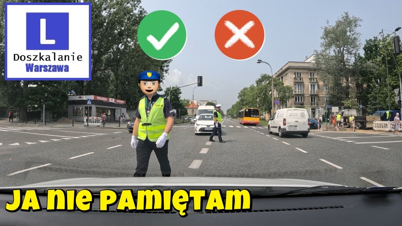 Przerwany egzamin, interwencja,  wyprzedzanie na przejściu, policjant kieruje ruchem | Word Bemowo