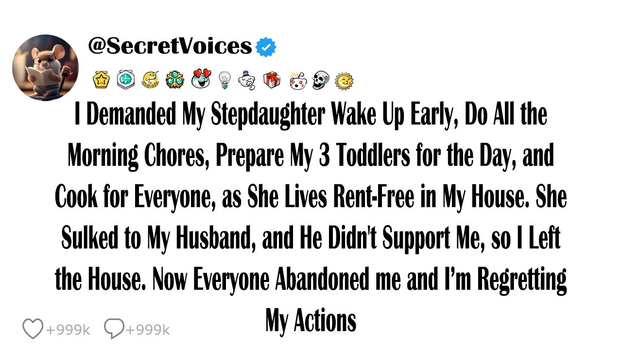 I Demanded My Stepdaughter Wake Up Early, Do All the Morning Chores, Prepare My 3 Toddlers for th...