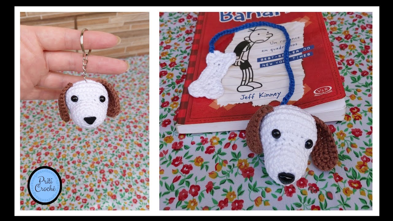 Cachorrinho amigurumi para chaveiro ou marca páginas