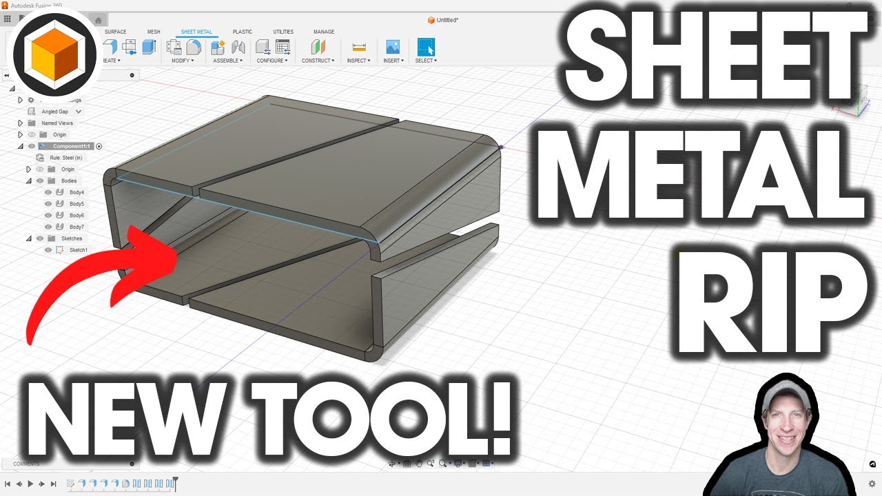 НОВАЯ функция Fusion 360! Ознакомьтесь с инструментом SHEET METAL RIP!