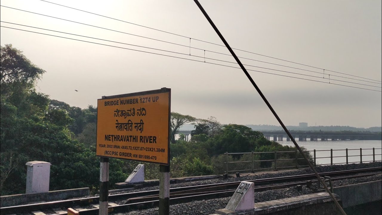 Nethravathi River Bridge crossing 🚆