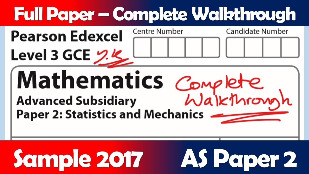 Edexcel GCE Maths | Sample 2017 AS Paper 2 | Complete Walkthrough (8MA0)