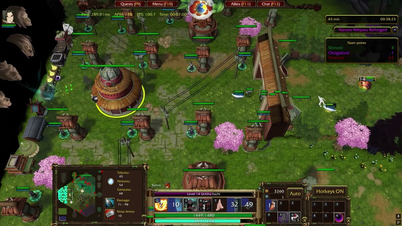 Naruto Ninpou Warcraft 3, discord game. Edo Uchiha Itachi gameplay.