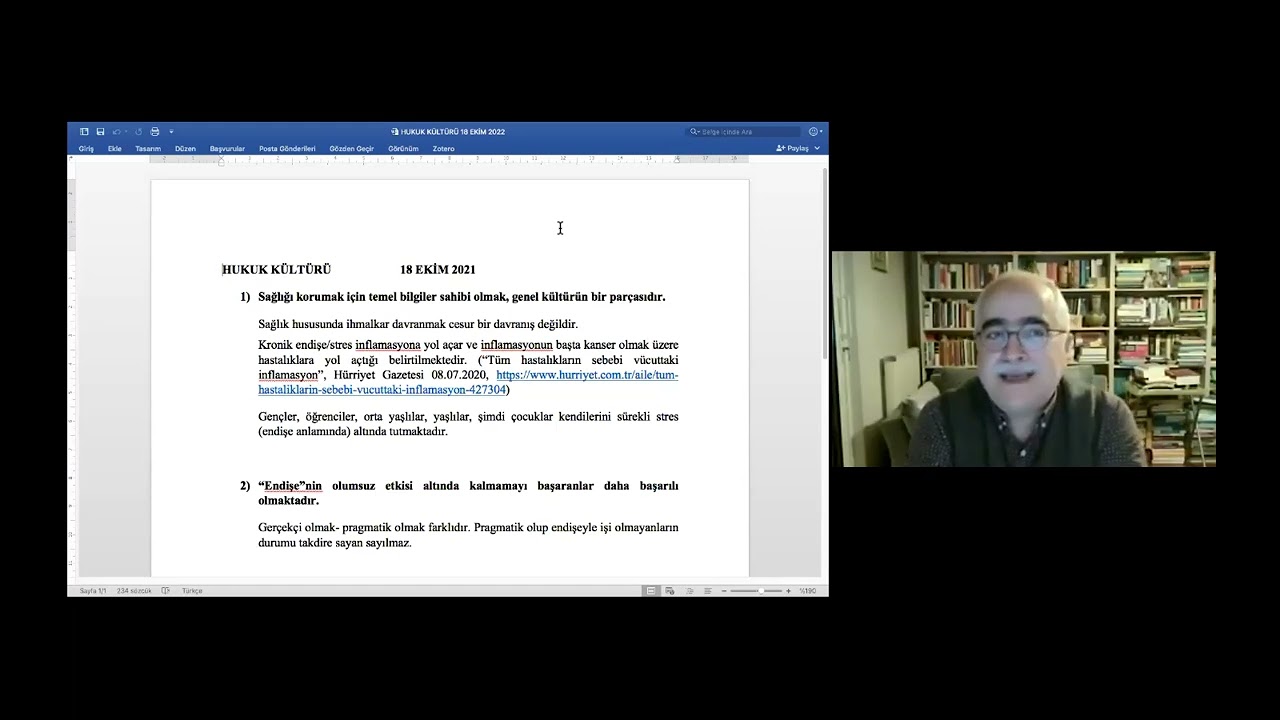 Prof. Dr. Aydın GÜLAN, Hukuk Kültürü Konuşmaları 18.10.2021