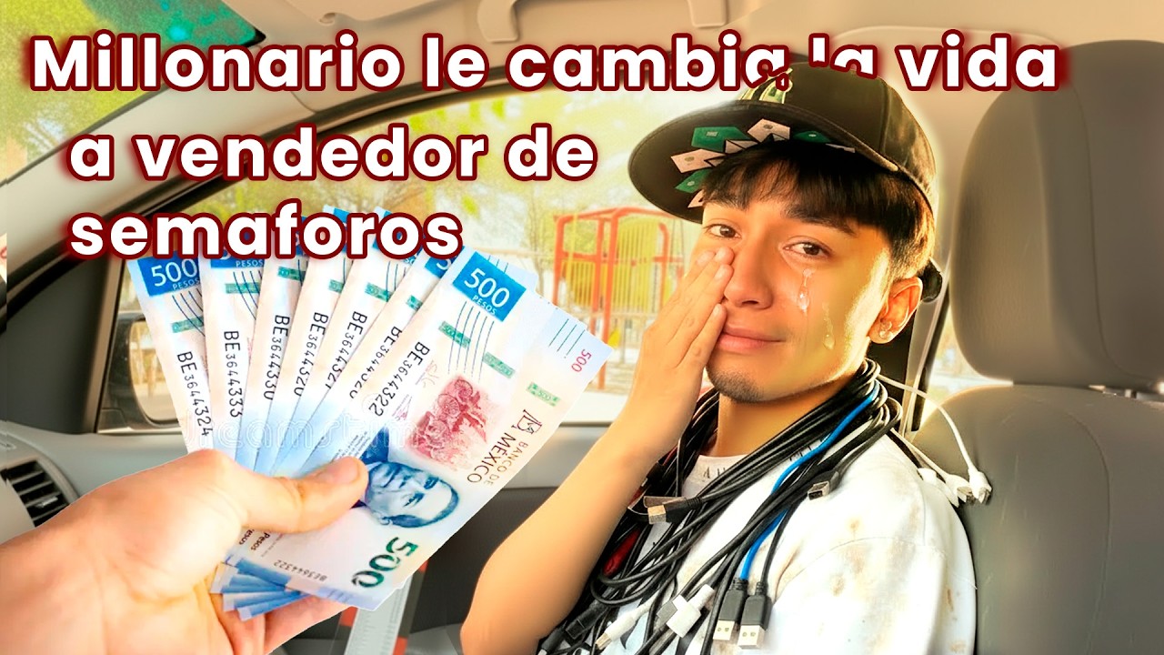 Sorprendí a joven vendedor de semáforo con recompensa millonaria 😭 su reacción vale oro