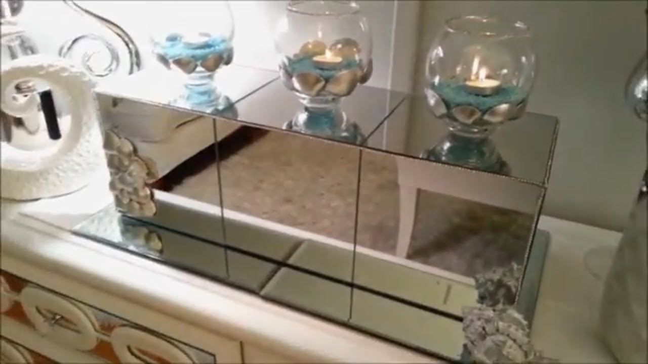 Beach Style Outdoor Mirror Box Centerpiece | DIY Dollar Tree