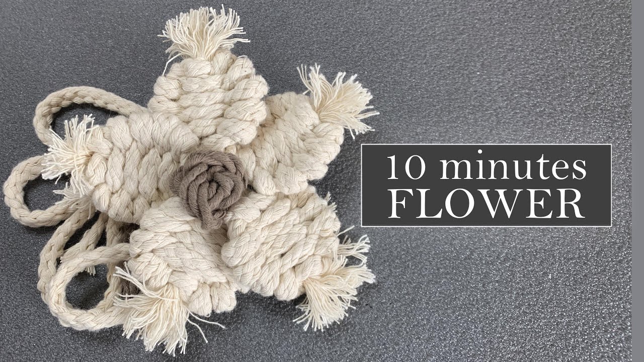 DIY Macrame Flower. 5-10 Minutes Flower. Trilobite Knot Tutorial. #macrameflower